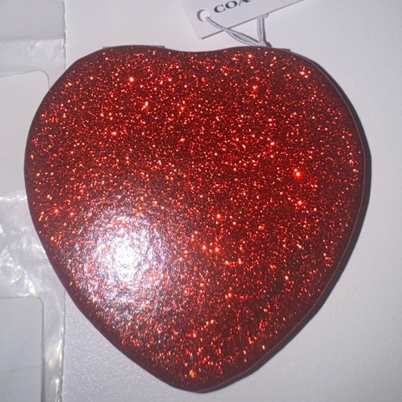 Coach Handbags - Coach Red Glitter Heart Mirror-NWT-Beautiful-Smooth Finish!